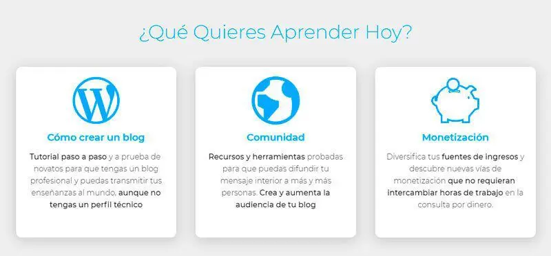 Beneficios en la página Home