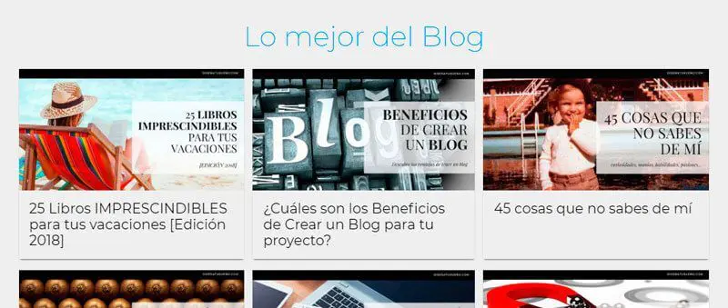 Posts destacados en página de inicio