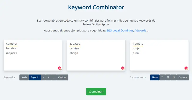 Keyword Combinator de Kiwosan